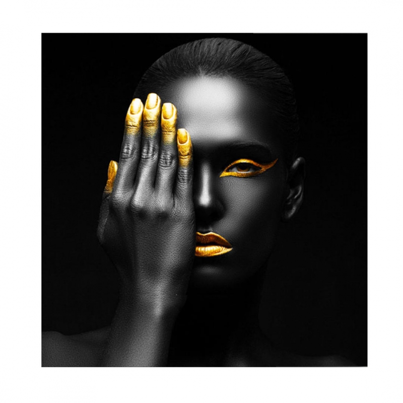 تابلو بوم تیداکس طرح دختر سیاه و طلایی کد TiA107